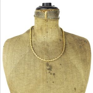 Minimalist, Vintage, Chunky, Gold Rope Necklace